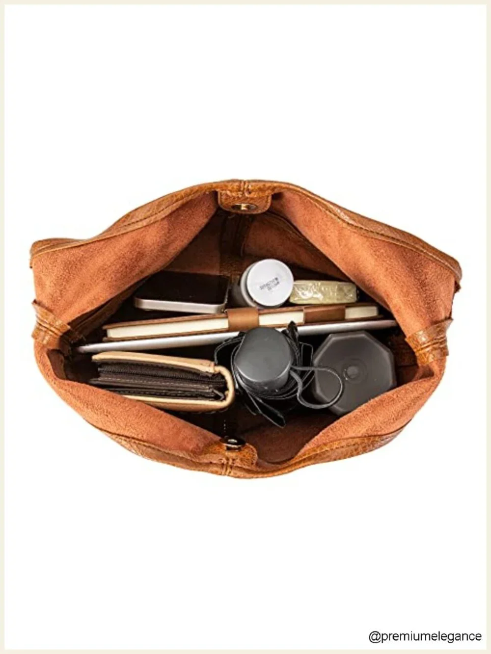 Ultra Soft Faux Leather Hobo Bag with Adjustable Strap and Cosmetic Bag